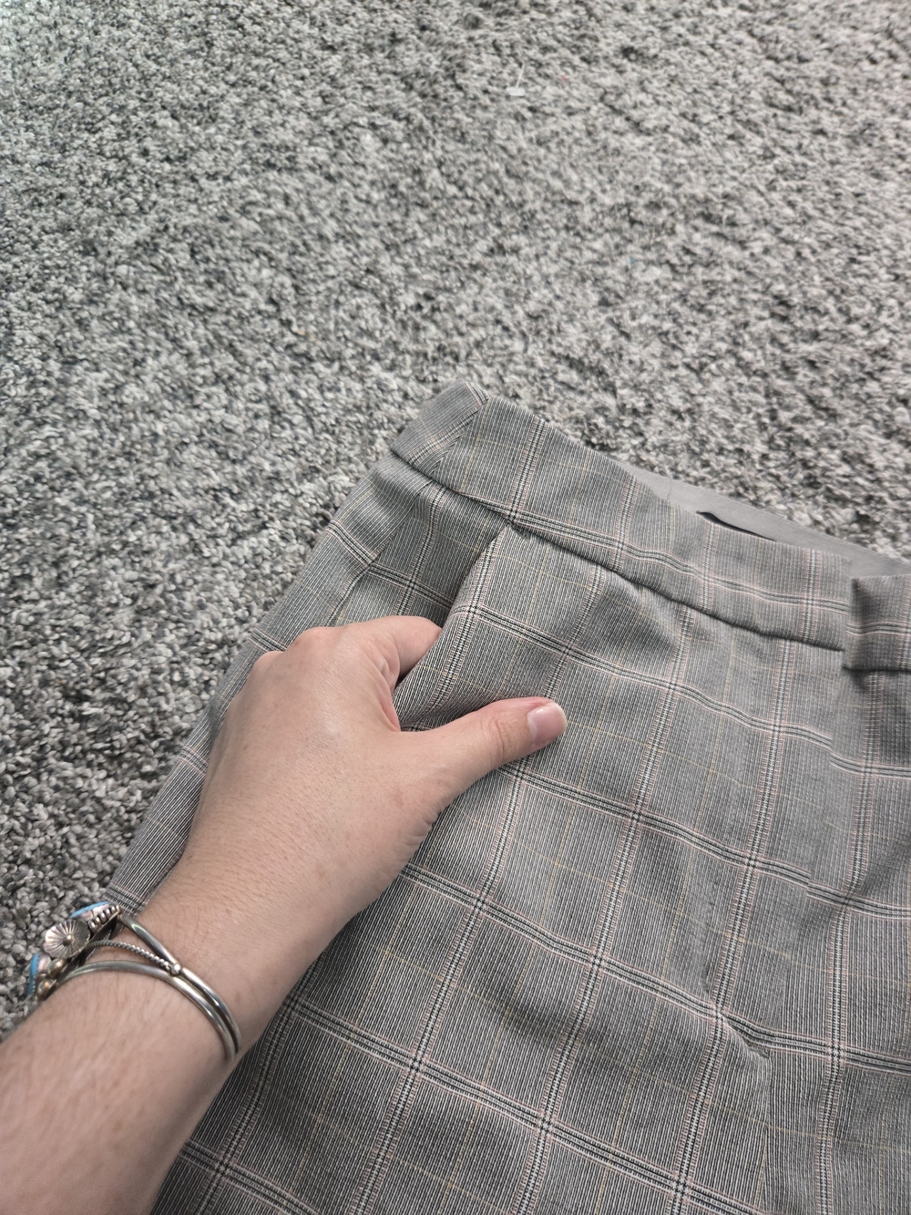 Gray Plaid Dress Pants - Picture 4 of 15